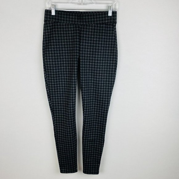 Maurices Womens Small S Regular Black Gray Houndstooth Pull On Skinny Pants - Picture 1 of 8